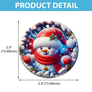 Funny Character Wall Break Through Effect - Personalized Circle Ceramic Ornament