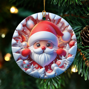 Funny Character Wall Break Through Effect - Personalized Circle Ceramic Ornament