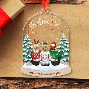 Besties Forever - Christmas Gift For Best Friends, Sisters, Sibling - Personalized Acrylic Ornament