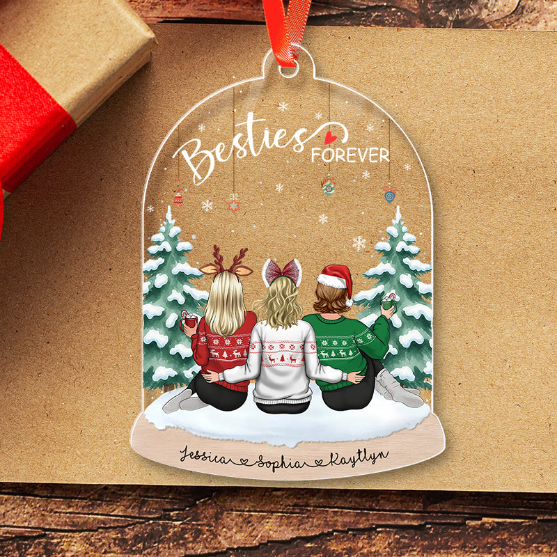 Besties Forever - Christmas Gift For Best Friends, Sisters, Sibling - Personalized Acrylic Ornament