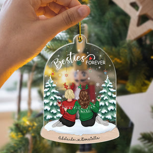 Besties Forever - Christmas Gift For Best Friends, Sisters, Sibling - Personalized Acrylic Ornament