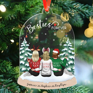 Besties Forever - Christmas Gift For Best Friends, Sisters, Sibling - Personalized Acrylic Ornament