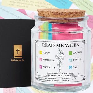 Christian Read Me When - Encouraging Christian Gift, Hallow Grace Scripture Jar, Birthday - Personalized Bible Verse Jar