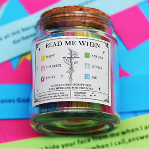 Christian Read Me When - Encouraging Christian Gift, Hallow Grace Scripture Jar, Birthday - Personalized Bible Verse Jar