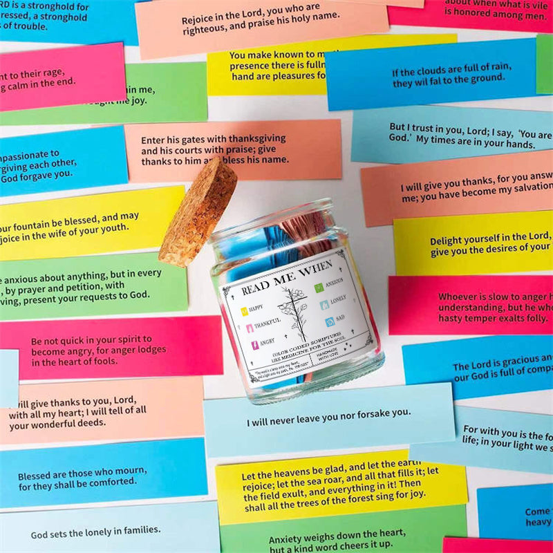 Christian Read Me When - Encouraging Christian Gift, Hallow Grace Scripture Jar, Birthday - Personalized Bible Verse Jar