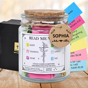 Christian Read Me When - Encouraging Christian Gift, Hallow Grace Scripture Jar, Birthday - Personalized Bible Verse Jar
