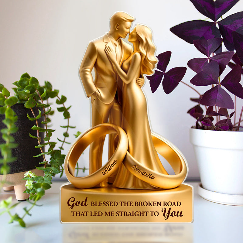 Couple Wedding Anniversary Gift - Personalized Shaped Acrylic Plaque