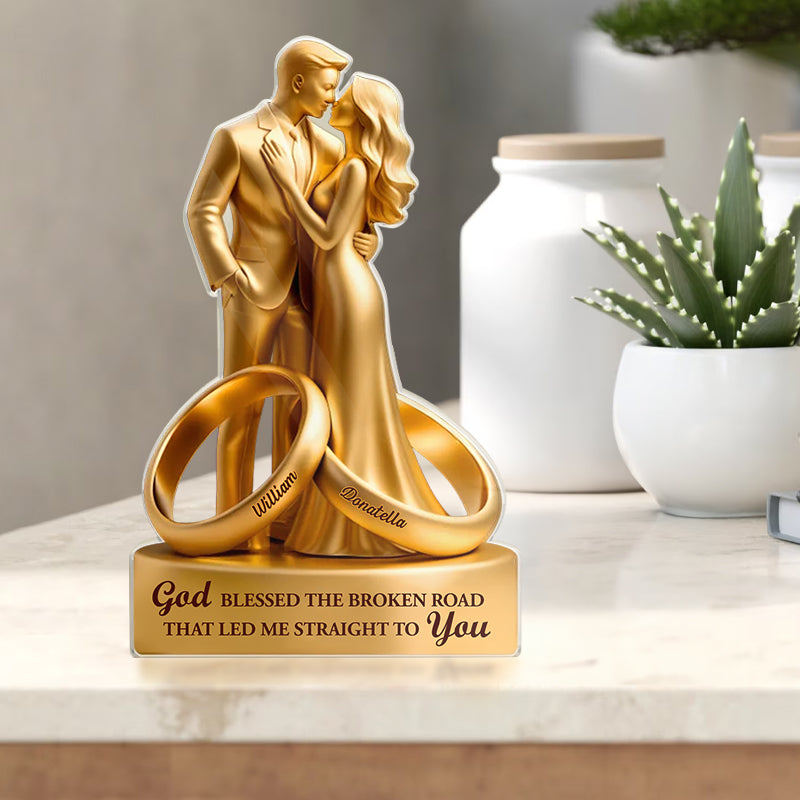 Couple Wedding Anniversary Gift - Personalized Shaped Acrylic Plaque