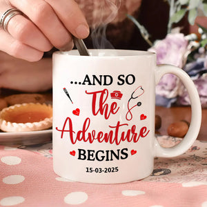 Adventure Begins - Nurse Scrubs, Nurse Uniform, Gift For Nurse - Personalized Mug