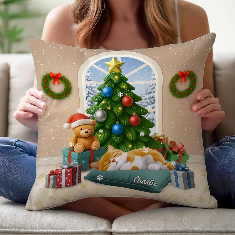 Sleeping Pet - Gift For Cat Lovers, Dog Lovers, Pet Lovers - Personalized Pillow