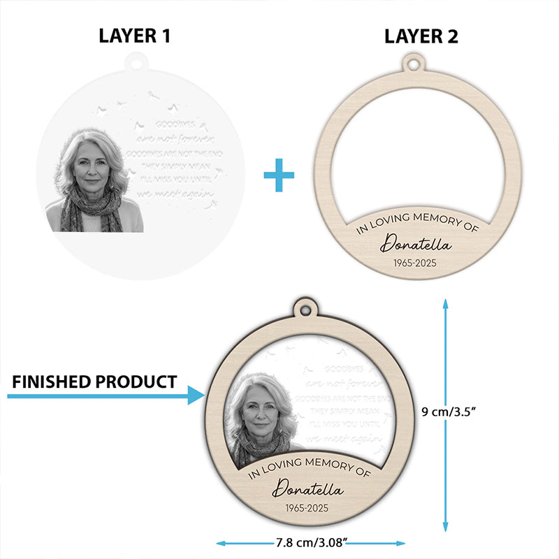 Goodbyes Are Not Forever - Memorial Gift - Personalized 2-Layered Mix Ornament