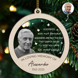 Goodbyes Are Not Forever - Memorial Gift - Personalized 2-Layered Mix Ornament