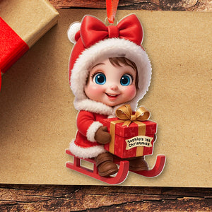 Cute Santa Baby First Christmas - Personalized Acrylic Ornament