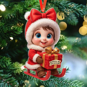 Cute Santa Baby First Christmas - Personalized Acrylic Ornament