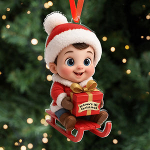 Cute Santa Baby First Christmas - Personalized Acrylic Ornament