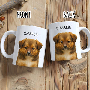 Custom Photo Pet Portrait - Gift For Dog Lovers, Pet Lovers - Personalized Mug