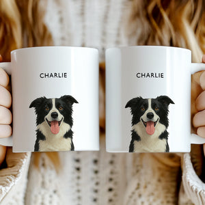Custom Photo Pet Portrait - Gift For Dog Lovers, Pet Lovers - Personalized Mug