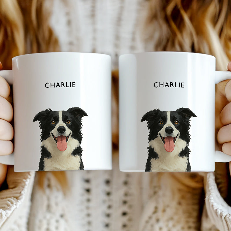 Custom Photo Pet Portrait - Gift For Dog Lovers, Pet Lovers - Personalized Mug