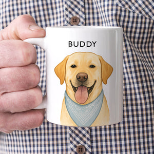 Custom Photo Pet Portrait - Gift For Dog Lovers, Pet Lovers - Personalized Mug
