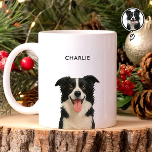 Custom Photo Pet Portrait - Gift For Dog Lovers, Pet Lovers - Personalized Mug
