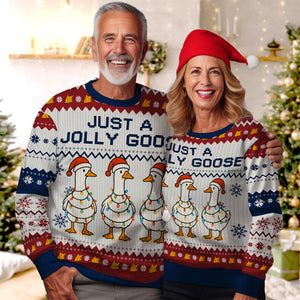 Just A Jolly Goose - Personalized Ugly Sweater