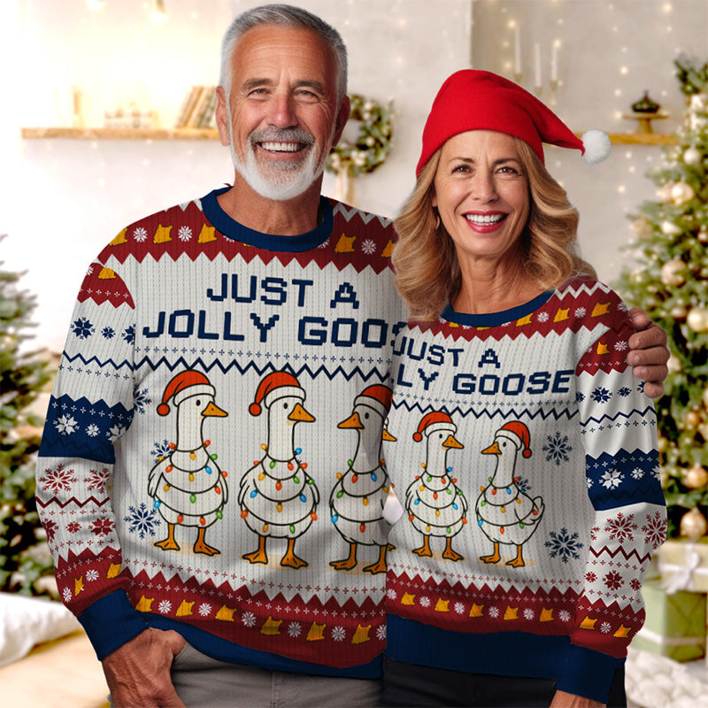 Just A Jolly Goose - Personalized Ugly Sweater