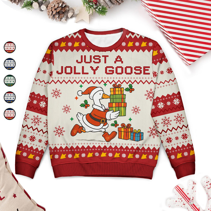 Just A Jolly Goose - Personalized Ugly Sweater