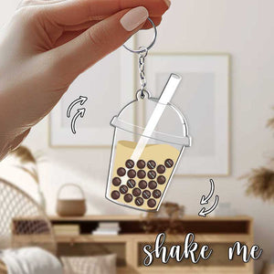 Mini Drink Boba Buble Tea - Personalized Shaker Keychain