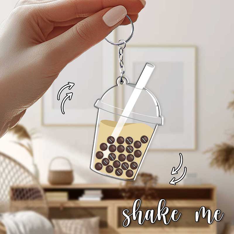 Mini Drink Boba Buble Tea - Personalized Shaker Keychain
