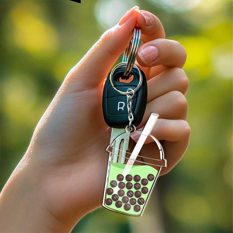 Mini Drink Boba Buble Tea - Personalized Shaker Keychain