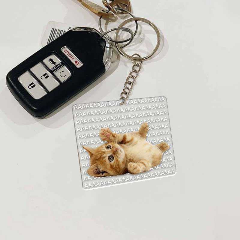 Funny Cat Cute Meme - Cat Lovers, Pet Lovers - Personalized Acrylic Keychain