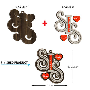 Sister Definition - Bestie, Sister, Siblings, Family Gift - Personalized 2-Layered Wooden Ornament