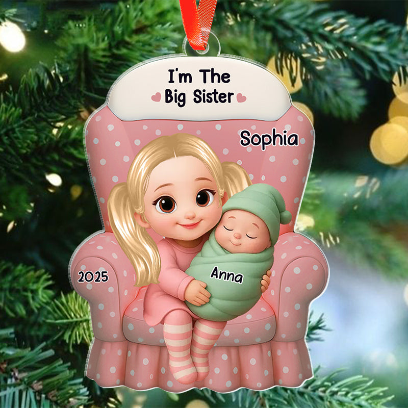 Big Sister, Big Brother - Siblings, Sisters, Brothers, Family Gift - Personalized Acrylic Ornament