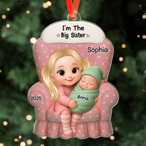 Big Sister, Big Brother - Siblings, Sisters, Brothers, Family Gift - Personalized Acrylic Ornament