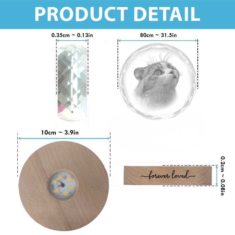 Custom Photo Forever Loved - Personalized Crystal Night Light