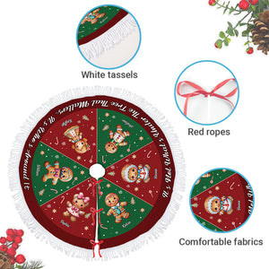 Gingerbread Family - Personalized Christmas Tree Skirt