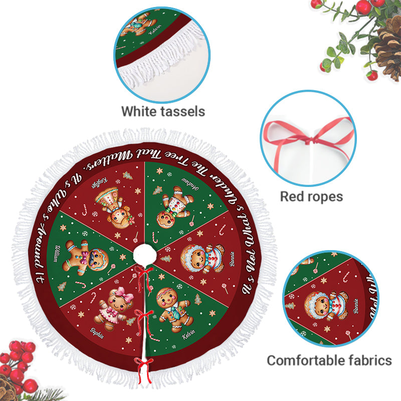 Gingerbread Family - Personalized Christmas Tree Skirt