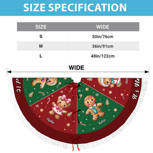 Gingerbread Family - Personalized Christmas Tree Skirt