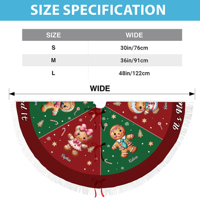 Gingerbread Family - Personalized Christmas Tree Skirt