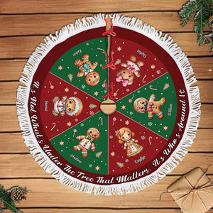 Gingerbread Family - Personalized Christmas Tree Skirt