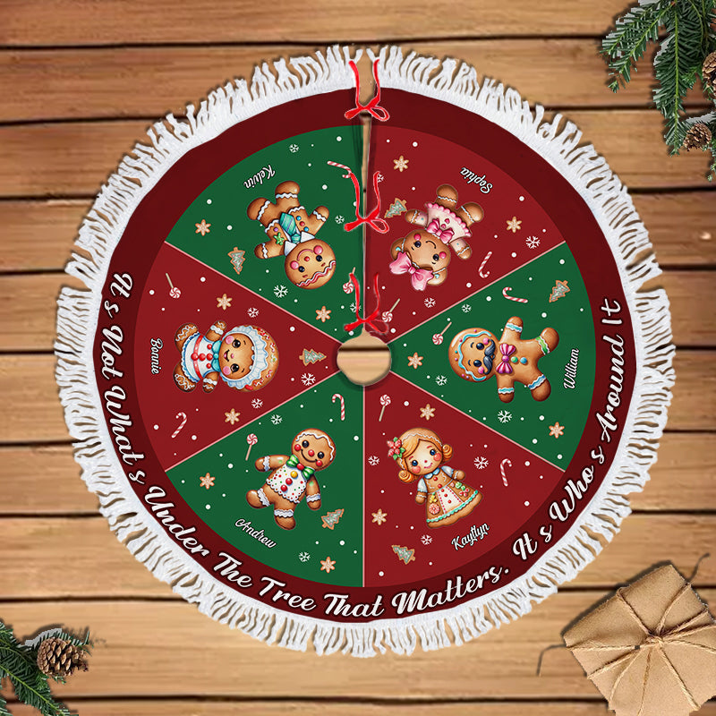 Gingerbread Family - Personalized Christmas Tree Skirt