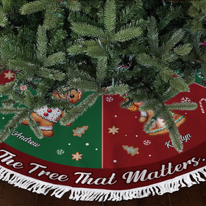 Gingerbread Family - Personalized Christmas Tree Skirt