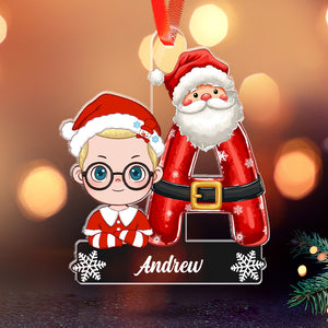 Santa's Little Helper - Gift For Kids - Personalized Custom Shaped Acrylic Ornament