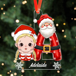 Santa's Little Helper - Gift For Kids - Personalized Custom Shaped Acrylic Ornament