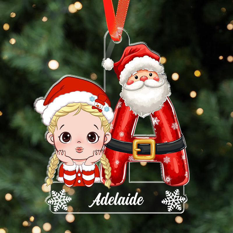 Santa's Little Helper - Gift For Kids - Personalized Custom Shaped Acrylic Ornament