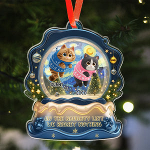 On The Naughty List I Regret Nothing - Gift For Cat Lovers, Pet Lovers - Personalized Acrylic Ornament