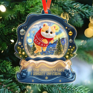 On The Naughty List I Regret Nothing - Gift For Cat Lovers, Pet Lovers - Personalized Acrylic Ornament
