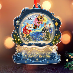 On The Naughty List I Regret Nothing - Gift For Cat Lovers, Pet Lovers - Personalized Acrylic Ornament