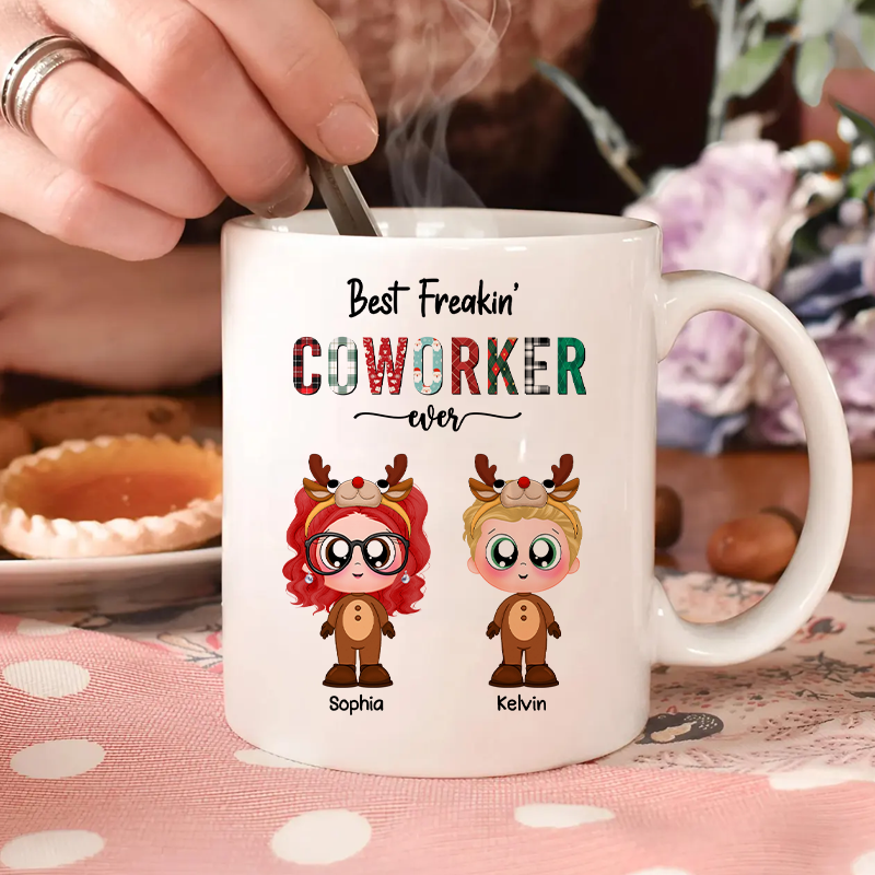 Best Freakin' Coworker Ever - Gift For Co-worker, Colleague, Teammate, Work Bestie, Office Best Friend - Personalized Mug
