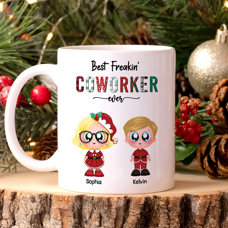 Best Freakin' Coworker Ever - Gift For Co-worker, Colleague, Teammate, Work Bestie, Office Best Friend - Personalized Mug